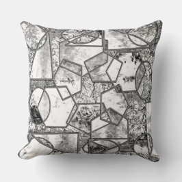 Geometrische vormen met vreemde grijze texturen kussen
