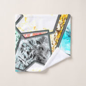 Geometrische vormen met vreemde witachtige texture bad handdoek (Wasdoekje)