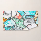 Geometrische vormen met vreemde witachtige texture bad handdoek (Handdoek)