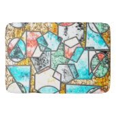 Geometrische vormen met vreemde witachtige texture badmat (Voorkant)