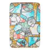 Geometrische vormen met vreemde witachtige texture badmat (Voorkant Verticaal)