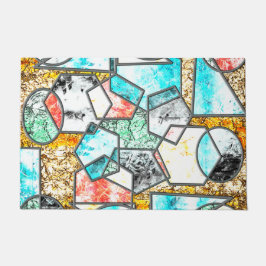 Geometrische vormen met vreemde witachtige texture deurmat