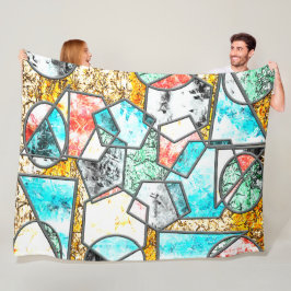 Geometrische vormen met vreemde witachtige texture fleece deken