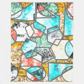 Geometrische vormen met vreemde witachtige texture fleece deken (Voorkant)