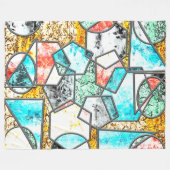 Geometrische vormen met vreemde witachtige texture fleece deken (Voorkant (Horizontaal))