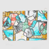 Geometrische vormen met vreemde witachtige texture golfhanddoek (Horizontaal)