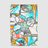 Geometrische vormen met vreemde witachtige texture golfhanddoek (Voorkant)