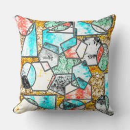 Geometrische vormen met vreemde witachtige texture kussen