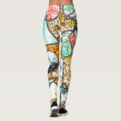 Geometrische vormen met vreemde witachtige texture leggings (Achterkant)