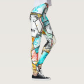 Geometrische vormen met vreemde witachtige texture leggings (Rechts)