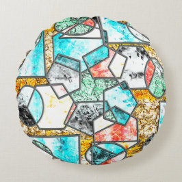 Geometrische vormen met vreemde witachtige texture rond kussen