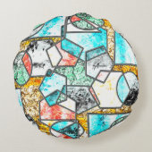 Geometrische vormen met vreemde witachtige texture rond kussen (Achterkant)