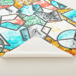 Geometrische vormen met vreemde witachtige texture sherpa deken