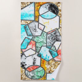 Geometrische vormen met vreemde witachtige texture strandlaken