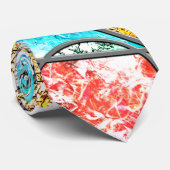 Geometrische vormen met vreemde witachtige texture stropdas (Opgerold)