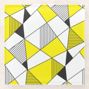 Geometrische vormen: Minimalistisch naadloos patro Glazen Onderzetter