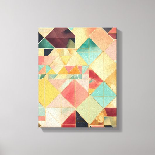 Geometrische vormen Moderne Kleurrijke Verpakte Ku Canvas Afdruk (Voorkant)
