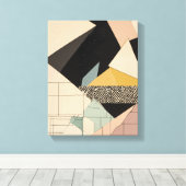 Geometrische vormen Moderne Kleurrijke Verpakte Ku Canvas Afdruk (Insitu (Houten vloer))