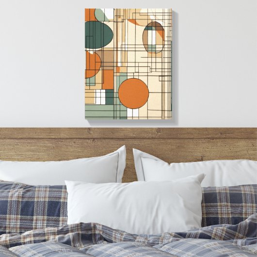 Geometrische vormen Moderne Kleurrijke Verpakte Ku Canvas Afdruk (Insitu (Slaapkamer))