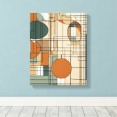 Geometrische vormen Moderne Kleurrijke Verpakte Ku Canvas Afdruk (Insitu (Houten vloer))