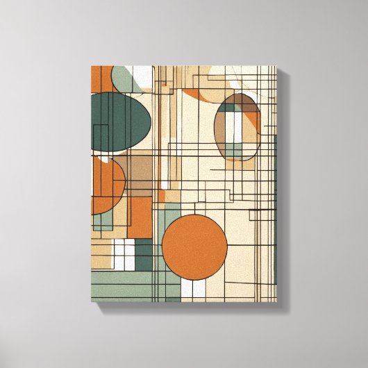 Geometrische vormen Moderne Kleurrijke Verpakte Ku Canvas Afdruk (Voorkant)