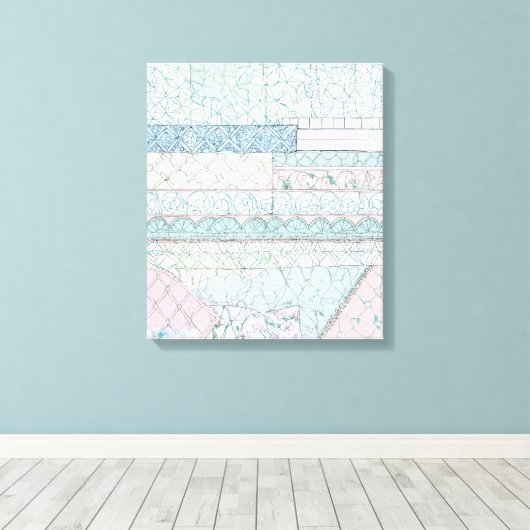 Geometrische vormen Moderne Kleurrijke Verpakte Ku Canvas Afdruk (Insitu (Houten vloer))