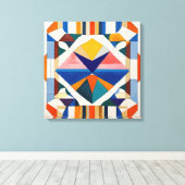 Geometrische vormen Moderne Kleurrijke Verpakte Ku Canvas Afdruk (Insitu (Houten vloer))