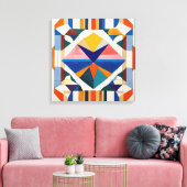 Geometrische vormen Moderne Kleurrijke Verpakte Ku Canvas Afdruk (Insitu (Woonkamer))