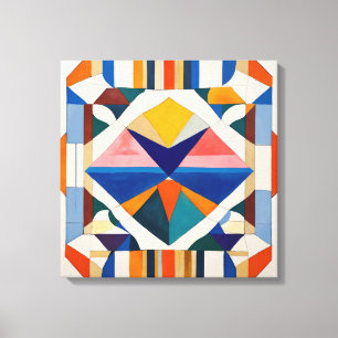 Geometrische vormen Moderne Kleurrijke Verpakte Ku Canvas Afdruk