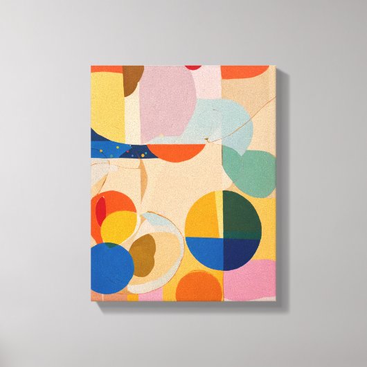 Geometrische vormen Moderne Kleurrijke Verpakte Ku Canvas Afdruk (Voorkant)