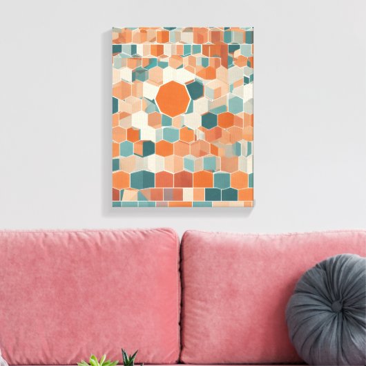 Geometrische vormen Moderne Kleurrijke Verpakte Ku Canvas Afdruk (Insitu (Woonkamer))
