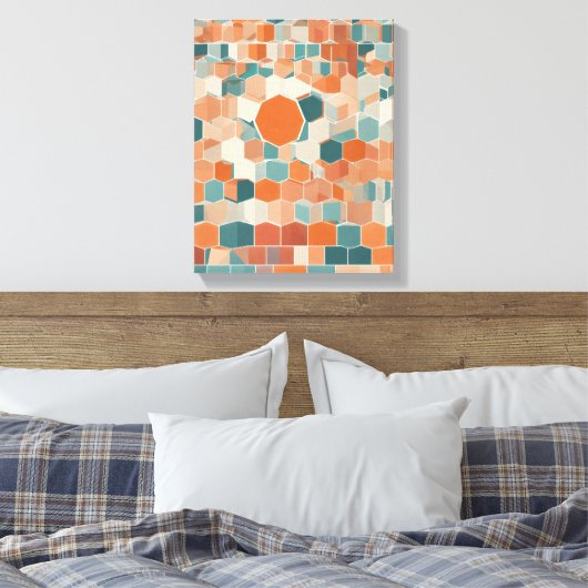 Geometrische vormen Moderne Kleurrijke Verpakte Ku Canvas Afdruk (Insitu (Slaapkamer))