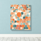 Geometrische vormen Moderne Kleurrijke Verpakte Ku Canvas Afdruk (Insitu (Houten vloer))