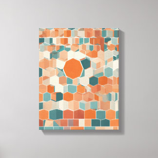 Geometrische vormen Moderne Kleurrijke Verpakte Ku Canvas Afdruk