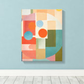 Geometrische vormen Moderne Kleurrijke Verpakte Ku Canvas Afdruk (Insitu (Houten vloer))