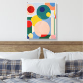 Geometrische vormen Moderne Kleurrijke Verpakte Ku Canvas Afdruk (Insitu (Slaapkamer))