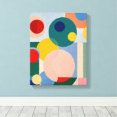 Geometrische vormen Moderne Kleurrijke Verpakte Ku Canvas Afdruk (Insitu (Houten vloer))