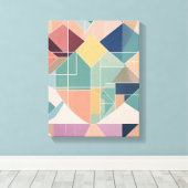Geometrische vormen Moderne Kleurrijke Verpakte Ku Canvas Afdruk (Insitu (Houten vloer))
