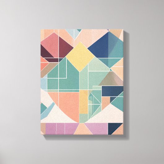 Geometrische vormen Moderne Kleurrijke Verpakte Ku Canvas Afdruk (Voorkant)