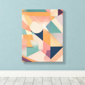 Geometrische vormen Moderne Kleurrijke Verpakte Ku Canvas Afdruk (Insitu (Houten vloer))