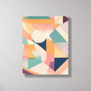 Geometrische vormen Moderne Kleurrijke Verpakte Ku Canvas Afdruk