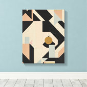 Geometrische vormen Moderne Kleurrijke Verpakte Ku Canvas Afdruk (Insitu (Houten vloer))