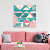 Geometrische vormen Moderne Kleurrijke Verpakte Ku Canvas Afdruk (Insitu (Woonkamer))