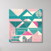 Geometrische vormen Moderne Kleurrijke Verpakte Ku Canvas Afdruk (Voorkant)