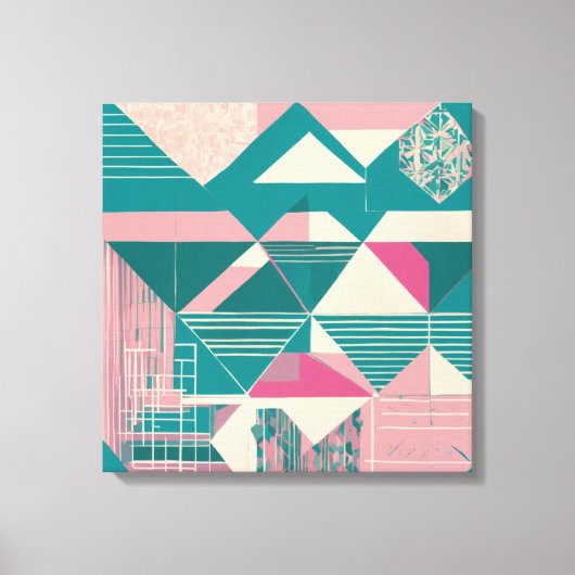 Geometrische vormen Moderne Kleurrijke Verpakte Ku Canvas Afdruk (Voorkant)