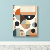 Geometrische vormen Moderne Kleurrijke Verpakte Ku Canvas Afdruk (Insitu (Houten vloer))
