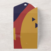 Geometrische Vormen Navy Mosterd Trouw All In One Uitnodiging (Buitenkant)