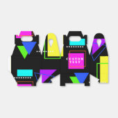 GEOMETRISCHE VORMEN NEON RETRO 80'S MODE BEDANKDOOSJES (Uitgevouwen)