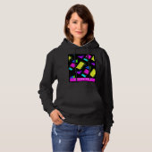 GEOMETRISCHE VORMEN NEON RETRO 80'S MODE HOODIE (Voorkant volledig)