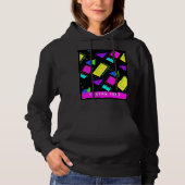 GEOMETRISCHE VORMEN NEON RETRO 80'S MODE HOODIE (Voorkant)